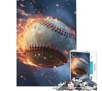 Rompecabezas de 1000 Piezas - Béisbol en Llamas - Juguetes educativos para Aprender y Jugar - Ideas de Regalos con un desafío difícil (Tamaño 38x52cm)