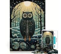 Rompecabezas de 1000 Piezas Belleza de búho Nocturno para Adolescentes Juguete Que estimula la lógica y Alivia la tensión Borde de Calidad Artículo de Santa Claus (50x75cm)