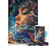 Rompecabezas de 1000 Piezas Belleza y Cosmos Abstracto Bordes Juego de Habilidad Cerebral Juego Lento Divertido Regalo de cumpleaños para la Mente (38x26cm)
