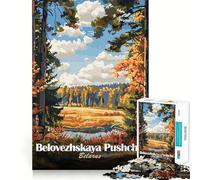 Rompecabezas de 1000 Piezas - Belovezhskaya Pushcha,Arte paisajístico de Bielorrusia,Corte Suave,Juego cognitivo,Regalo para un Momento de Juego Relajante,Regalo de cumpleaños (38x26cm)