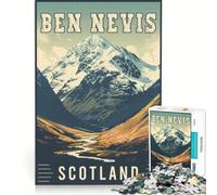 Rompecabezas de 1000 Piezas Ben Nevis en Escocia, Juego Imposible, Corte de precisión, con Piezas de Formas aleatorias Que encajan Perfectamente 50x75cm