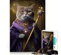 Rompecabezas de 1000 Piezas Bendecido por el Meme del Gato Sagrado,Arte de Corte Exacto,desafío Inteligente y Divertido,Juego de Ocio,Regalo de decoración navideña 38x52cm