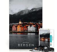 Rompecabezas de 1000 Piezas - Bergen,Noruega,decoración de Bordes limpios,Juguete para Entrenar el Pensamiento,Juego Divertido y fácil de Usar,Regalo de cumpleaños (38x26cm)