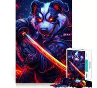 Rompecabezas de 1000 Piezas Bernard,Perro samurái,Guerrero Animal,Arte de Corte preciso,Juguete para desarrollar la Capacidad cognitiva,Juego Relajante,Regalo de cumpleaños (38x26cm)