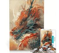Rompecabezas de 1000 Piezas: Bestia Dragón Blanco Fantástica, Juego Práctico, Entrena tu Cerebro y Manos, con Piezas de Formas Al Azar Que Encajan a la perfección 38x52cm