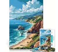 Rompecabezas de 1000 Piezas - Big Sur,California Corte preciso de píxeles Juego Divertido para Pensar Tiempo Libre Diversión Arte navideño para el hogar (38x52cm)