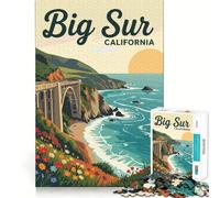 Rompecabezas de 1000 Piezas Big Sur California Sharp Joint Play Creative Brain Play Cozy Time Juego Regalo de cumpleaños Arte (38x26cm)