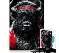 Rompecabezas de 1000 Piezas Bisonte Guerrero Carmesí Juego de articulación precisa Juguete de Juego cognitivo Juego de Tiempo Libre Regalo Divertido de Navidad (50x75cm)