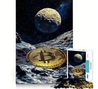 Rompecabezas de 1000 Piezas Bitcoin a la Luna Corte Exacto Juego de lógica Juego de relajación Arte (50x75cm)