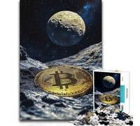 Rompecabezas de 1000 Piezas Bitcoin a la Luna Una Obra de Arte Obra de Arte Regalo para niños a Partir de 14 años 38x26cm