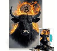 Rompecabezas de 1000 Piezas Bitcoin Bull,Corte Exacto,Juego de lógica,Juego Relajante, (38x26cm)