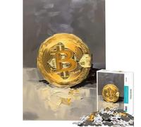 Rompecabezas de 1000 Piezas Bitcoin Impasto Painting Juguetes adictivos para Cultivar la Paciencia Juegos relajantes Alivia el estrés Excelentes Regalos y Juguetes (Tamaño 38x52cm)
