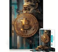 Rompecabezas de 1000 Piezas Bitcoin Ruinas Antiguas Arte Uniones Suaves Diversión Lógica Pensamiento Juego Casual Tiempo de Juego Divertido (38x52cm)