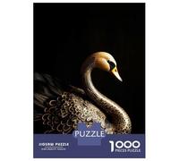Rompecabezas De 1000 Piezas Black and Gold Swan Rompecabezas para Adultos Juegos Relajantes Decoración del Hogar Cumpleaños Y Navidad 70x50cm/1000pcs