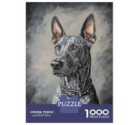 Rompecabezas De 1000 Piezas Black and White Dog Portrait Rompecabezas para Adultos Juegos Familiares Ensamblaje De Patrones Cumpleaños Y Navidad 38x26cm/1000pcs