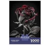 Rompecabezas De 1000 Piezas Black and White Rose Rompecabezas para Adultos Juego De Ingenio Difícil Difícil Único Cumpleaños Y Regalos 38x26cm/1000pcs