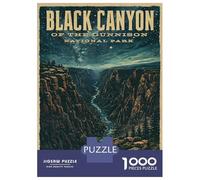 Rompecabezas De 1000 Piezas - Black Canyon of The Gunnison National Park Vintage Rompecabezas para Adultos Juego De Ingenio Desafío Difícil Regalos para Reducir El Estrés 38x26cm/1000pcs
