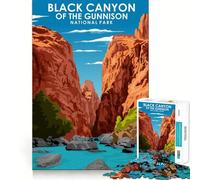 Rompecabezas de 1000 Piezas Black Canyon The Gunnison Sharp Joint Play Creative Brain Play Cozy Time Juego Regalo de cumpleaños (38x52cm)