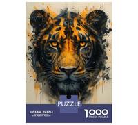 Rompecabezas De 1000 Piezas Black Jaguar Painting Rompecabezas para Adultos Juego De Ingenio Análisis Y Lógica Cumpleaños 38x26cm/1000pcs