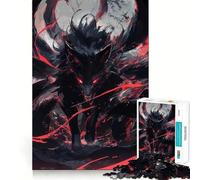 Rompecabezas de 1000 Piezas Black Kitsune Power Seamless Edge Play,Juego de lógica y Entretenimiento,Ideal para Pasar el rato 38x52cm