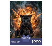 Rompecabezas De 1000 Piezas Black Panther Mother and Cub in Jungle Explosion Rompecabezas para Adolescentes Juguetes Antiestrés Decoración Perfecta Regalos De Cumpleaños Y Únicos 70x50cm/1000pcs