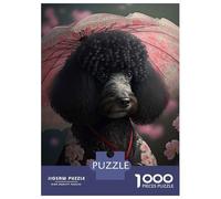 Rompecabezas De 1000 Piezas Black Poodle Kimono Rompecabezas para Adultos Juego De Ingenio Difícil Difícil Único Cumpleaños Y Regalos 52x38cm/1000pcs