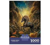 Rompecabezas De 1000 Piezas Black Unicorn in Enchanted Forest Rompecabezas para Adultos Juego De Ingenio Análisis Y Lógica Cumpleaños 52x38cm/1000pcs