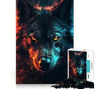Rompecabezas de 1000 Piezas Black Wolf Unleashed,Corte Impecable,Divertido,Juguete para estimular la Mente,Juego para el Tiempo Libre,Regalo artístico de Navidad 38x26cm
