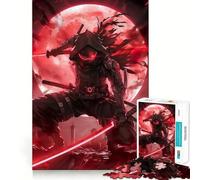 Rompecabezas de 1000 Piezas Bloodmoon Ninja Samurai con articulaciones afiladas,Ideal para ejercitar la Mente,Pasar un rato Agradable o como decoración navideña para la Pared 38x52cm