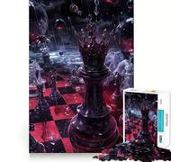 Rompecabezas de 1000 Piezas Bloody Crimson Chess Edge Play,Juguete para Entrenar la Mente,Juego Lento y Divertido,Regalo de cumpleaños 38x26cm