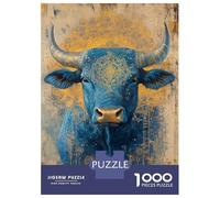 Rompecabezas De 1000 Piezas Blue Bull Mandala Rompecabezas para Adultos Juego De Ingenio Análisis Y Lógica Interacción Entre Padres E Hijos 52x38cm/1000pcs