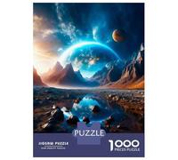 Rompecabezas De 1000 Piezas Blue Glow Rompecabezas para Adultos Juego De Ingenio Carrera De Velocidad De Manos Cumpleaños Y Navidad 52x38cm/1000pcs