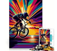 Rompecabezas de 1000 Piezas BMX Sunset WPAP Pop Art Corte Impecable Divertido,Juguete de ingenio cognitivo,Juego de Ocio,Regalo de Arte navideño 50x75cm