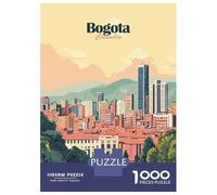 Rompecabezas De 1000 Piezas - Bogota Colombia Cityscape Illustration Rompecabezas para Adolescentes Juego Familiar Análisis Y Lógica Trato como Regalos para Toda La Familia 38x26cm/1000pcs