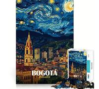 Rompecabezas de 1000 Piezas Bogotá Colombia Noche Estrellada Arte Diversión precisa para armar,Actividad Cerebral Inteligente,Diversión para Relajarse,Juego de Regalo de cumpleaños 38x52cm