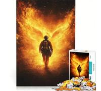 Rompecabezas de 1000 Piezas: Bombero con alas de Fuego, decoración de Pared, desafío difícil, cumpleaños y Navidad 50x75cm