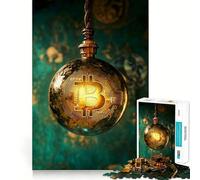 Rompecabezas de 1000 Piezas - Bombilla de Bitcoin Crypto,decoración de Bordes limpios,Juguete para Entrenar el Pensamiento,Juego Divertido y fácil de Usar,Regalo de cumpleaños (50x75cm)