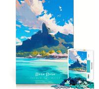 Rompecabezas de 1000 Piezas Bora Bora,Juego de articulaciones afiladas,Entrenamiento Mental Divertido,Juego para Momentos acogedores,decoración navideña para la Pared 38x52cm