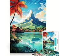 Rompecabezas de 1000 Piezas Bora Bora,Pintura al óleo,Juego de articulaciones afiladas,diversión para ejercitar la Mente,Juego para Momentos acogedores,decoración navideña para la Pared 50x75cm