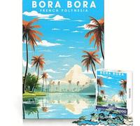 Rompecabezas de 1000 Piezas Bora Bora Travel, para ejercitar la Mente, Disfrutar del Ocio, con Cierre Seguro, Regalo de cumpleaños (38x52cm)