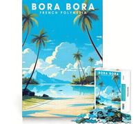 Rompecabezas de 1000 Piezas Bora Bora Travel Sharp Joint Play,Juego de Entrenamiento Mental,Juego para Momentos acogedores,decoración navideña para la Pared 50x75cm