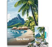 Rompecabezas de 1000 Piezas Bora Bora Tropical Paradise, Rompecabezas de 1000 Piezas para Adultos y Adolescentes, para Juego Educativo, desafío, colección de Artistas, Bellas Artes, 75x50cm
