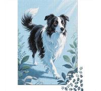 Rompecabezas de 1000 Piezas Border Collie Paseo Soleado Papel Reciclado Mayores de 12 Años Extremo Difícil Desafiante 38x26cm/1000pcs