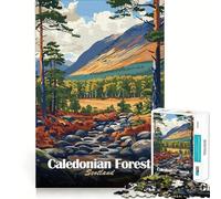 Rompecabezas de 1000 Piezas Bosque Caledonio,Escocia Arte paisajístico Encaja a la perfección Juguete Que desafía la Mente Juego Divertido para el Tiempo Libre Regalo Ideal para cumpleaños (38x52cm)