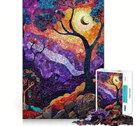 Rompecabezas de 1000 Piezas Bosque Crepuscular Mosaico Corte preciso Juguete Divertido Que desafía la Mente Juego para el Tiempo de Descanso Juego de Arte de cumpleaños (38x26cm)
