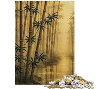 Rompecabezas de 1000 Piezas Bosque de bambú Junto al Agua Rompecabezas para Adolescentes para diversión Familiar Interacción Entre Padres e Hijos cumpleaños y Navidad (38x26cm)