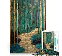 Rompecabezas de 1000 Piezas Bosque de bambú Mosaico Borde Juego Inteligente Desafío Divertido Juego Lento Divertido Regalo de cumpleaños (50x75cm)