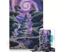 Rompecabezas de 1000 Piezas Bosque de Galaxia Espiral para Adolescentes Juguete de lógica Resistente Diversión y Ocio Bordes Transparentes Arte Coleccionable 50x75cm