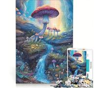 Rompecabezas de 1000 Piezas Bosque de Hongos Mágicos Juguete Educativo Carrera de Velocidad Manual con Piezas de Formas Al Azar Que Encajan Completamente 50x75cm