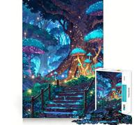 Rompecabezas de 1000 Piezas Bosque de Hongos Místicos para Adultos y Adolescentes Juguete de lógica para Relajarse Corte de precisión Regalo Ideal (38x52cm)